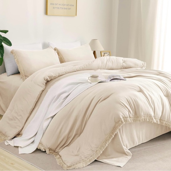 Beige Queen Comforter Set, 3 Pieces - Picture 1 of 3